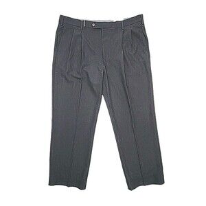 Paul Frederick Dress Pants Gray Pleated Front Men Sz 42 x 28 Stretch NEW